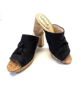 NEW NWOT LifeStride Laguna Black Cork Platform Slide Sandals - Size 6.5M